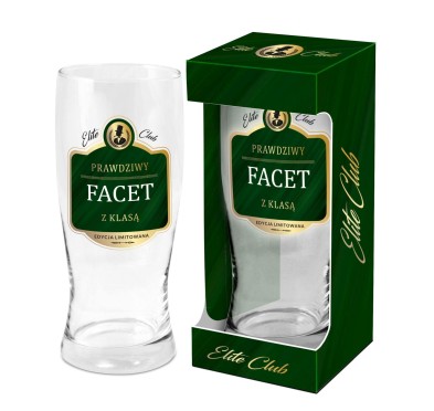 Elite Club - szklanka do piwa 500 ml - Prawdziwy facet